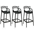 Kit 3 Banqueta Alta Allegra Com Encosto Design Cozinha/bancad