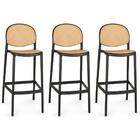 Kit 3 Banqueta Alta Com Encosto Roma Em Polipropileno Cozinha