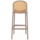 Kit 3 Banqueta Alta Com Encosto Roma Em Polipropileno Cozinha