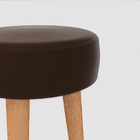 Kit 3 Banqueta Alta Cozinha 70cm Estofada Marrom Café Madeira