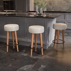 Kit 3 Banqueta Alta Cozinha 70cm Estofada Off-white Madeira M