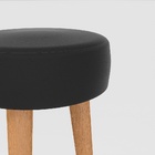 Kit 3 Banqueta Alta Cozinha 70cm Estofada Preto Madeira Maciç