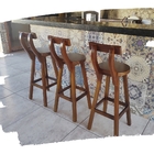 Kit 3 Banqueta Alta De Madeira Com Encosto Girafa Imbuia