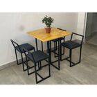 Kit 3 Banqueta Baixa Para Cozinha Preta Industrial Assento Es