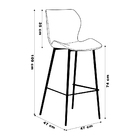 Kit 3 Banqueta Base Aço Fixa Naboo Pu Cinza Chumbo G56 - Gran