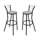 Kit 3 Banqueta Para Cozinha Alta Aço Epóxi  Balcão Bancada Co