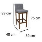 Kit 3 Banqueta Para Cozinha Americana Gourmet Cinza Lívia