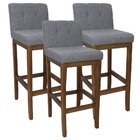 Kit 3 Banqueta Para Cozinha Americana Gourmet Cinza Lívia