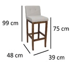 Kit 3 Banqueta Para Cozinha Americana Gourmet Off White Lívia