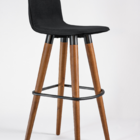 Kit 3 Banquetas Alta 4 Pés De Madeira Para Balcão De Cozinha