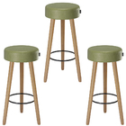 Kit 3 Banquetas Alta 70 Cm Cozinha Pés Palito Londres Preto S