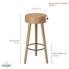 Kit 3 Banquetas Alta 70 Cm Cozinha Pés Palito Londres Preto S