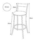 Kit 3 Banquetas Alta Assento Preto Com Encosto Em Aço Ouro En