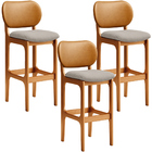 Kit 3 Banquetas Alta Bar Cozinha Jantar Betta L02 Imbuia Cour