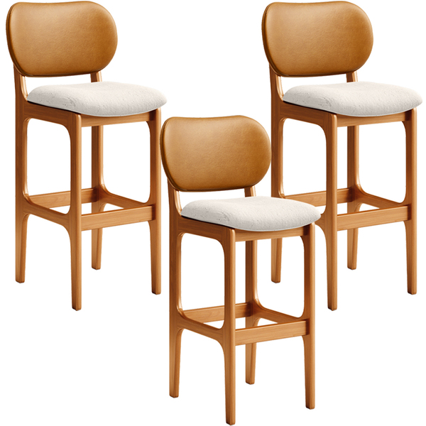 Kit 3 Banquetas Alta Bar Cozinha Jantar Betta L02 Imbuia Cour