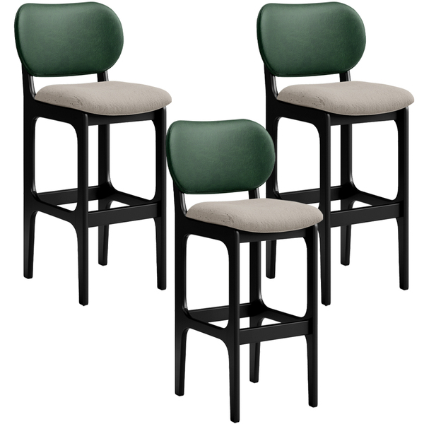 Kit 3 Banquetas Alta Bar Cozinha Sala Jantar Betta L02 Preto