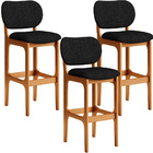 Kit 3 Banquetas Alta Bar Cozinha Sala Jantar Fixa Betta L02 I