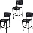 Kit 3 Banquetas Alta De Alumínio Ibiza Preto 70cm Aluminium D