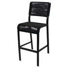 Kit 3 Banquetas Alta De Alumínio Ibiza Preto 70cm Aluminium D