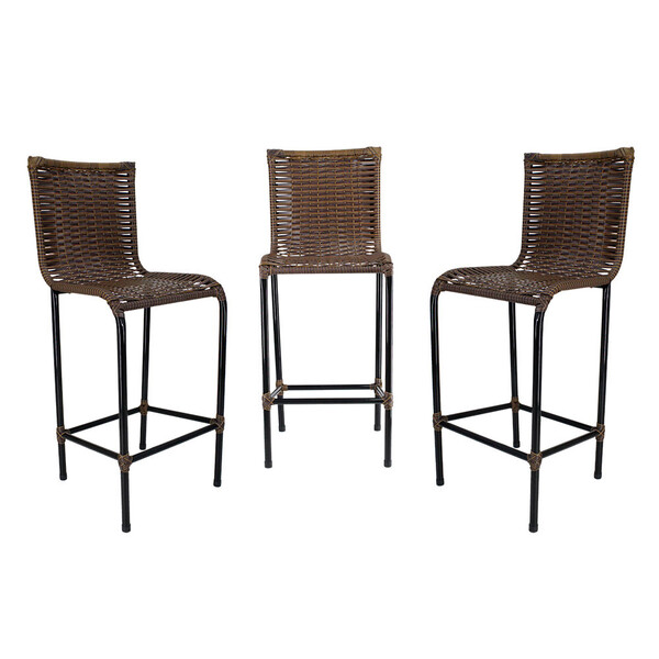 Kit 3 Banquetas Alta Diplomata Fibra Sintética Acesse Móveis