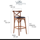 Kit 3 Banquetas Alta Estofada Espanha 43 X 103 Cm Madeira Mac