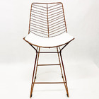 Kit 3 Banquetas Alta Para Cozinha Bertoia Retrô Cor Cobre Ass