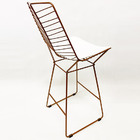 Kit 3 Banquetas Alta Para Cozinha Bertoia Retrô Cor Cobre Ass