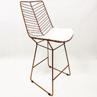 Kit 3 Banquetas Alta Para Cozinha Bertoia Retrô Cor Cobre Ass