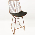 Kit 3 Banquetas Alta Para Cozinha Bertoia Retrô Cor Cobre Ass