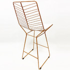 Kit 3 Banquetas Alta Para Cozinha Bertoia Retrô Cor Rosé Fosc