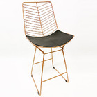 Kit 3 Banquetas Alta Para Cozinha Bertoia Retrô Cor Rosé Fosc