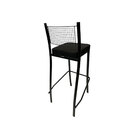 Kit 3 Banquetas Alta Para Cozinha Empilhável Preta Assento Em