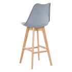 Kit - 3 Banquetas Altas + 6 Cadeiras Estofadas Leda Cinza Cla