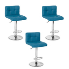 Kit 3 Banquetas Altas Com Encosto Giratória E Regulagem De Al