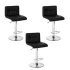 Kit 3 Banquetas Altas Com Encosto Giratória E Regulagem De Al