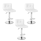 Kit 3 Banquetas Altas Com Encosto Giratória E Regulagem De Al