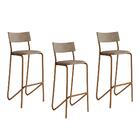 Kit 3 Banquetas Altas Cozinha Balcão 1747 Carraro Areia Rose