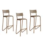 Kit 3 Banquetas Altas Cozinha Balcão 1747 Carraro Areia Rose