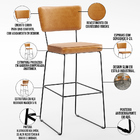 Kit 3 Banquetas Altas Cozinha Sala Jantar Base Em Aço Fixa Al