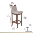 Kit 3 Banquetas Altas Em Madeira Maciça Florença Pinhao