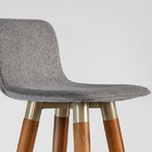 Kit 3 Banquetas Altas Luxo Linea Aço Champanhe Cor Assento Ci