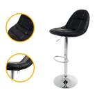 Kit 3 Banquetas Altas Regulável Encosto Estofado Para Cozinha