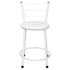 Kit 3 Banquetas Baixa Epoxi Branca Assento Branco