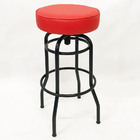 Kit 3 Banquetas Bar Alta Giratória Preta Assento Vermelho - P