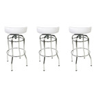 Kit 3 Banquetas Bar Altura 74cm Giratória Cromada Assento Bra
