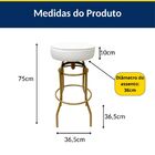 Kit 3 Banquetas Bar Giratória Cor Dourado Fosco Assento Branc