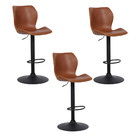 Kit 3 Banquetas Base Em Aço Giratória Naboo Com Regulagem De