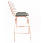 Kit 3 Banquetas Bertóia Cor Rosé Fosco Assento Preto Tubular