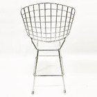 Kit 3 Banquetas Bertóia Cromada Assento Branco Altura 60cm -