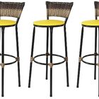 Kit 3 Banquetas Bistrô Aço Junco Sintético Degrade Assento Am